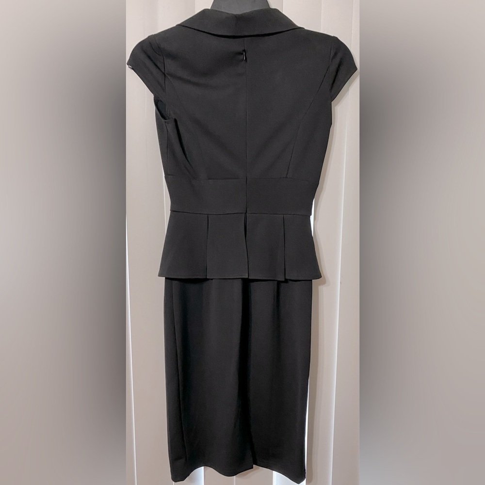 Emage Dress, LBD, Midi, Peplum, Career, Sz XS​, Timeless, Classic​​, minimalist - Picture 10 of 13